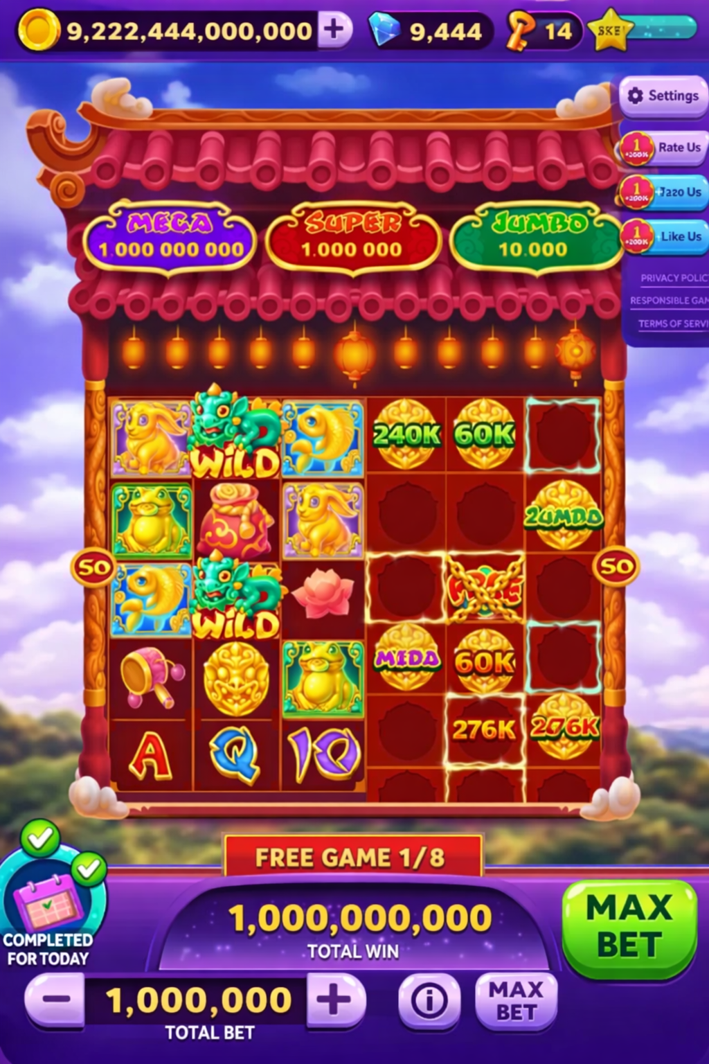 Gaminator Slots game